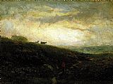 Edward Mitchell Bannister Canvas Paintings - cows descending hillside